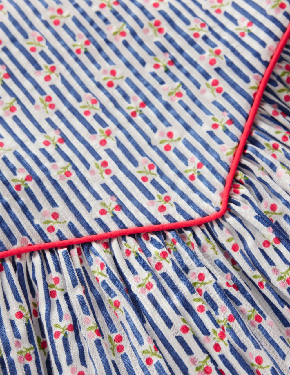 V-waist Woven Dress-Bluejay Cherry Stripe / Boden Online