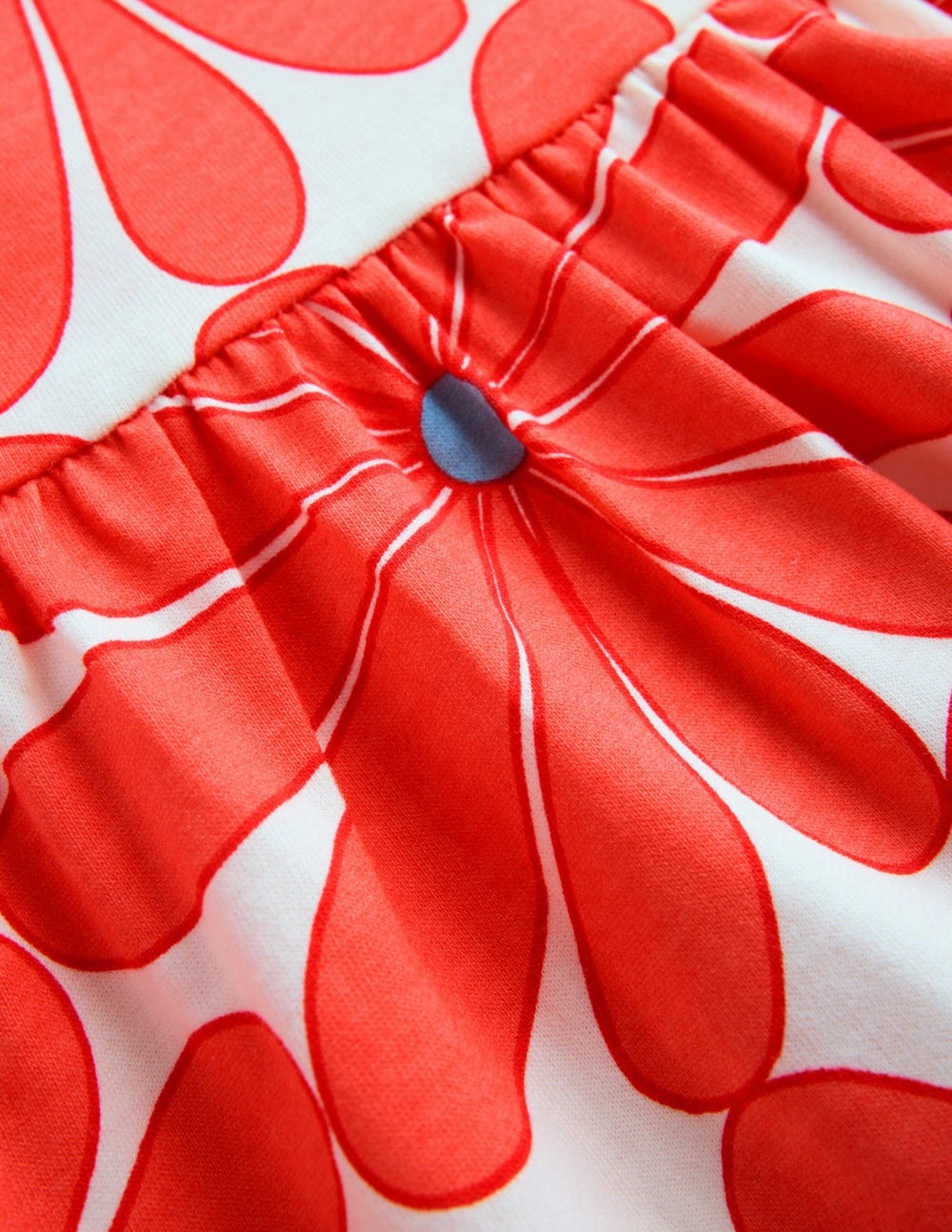 Ariel Twirly Jersey Dress-Coral Orange Giant Daisy / Boden