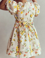 Vintage-style Sash Dress-Soft Ivory Lemon Floral / Boden Sale
