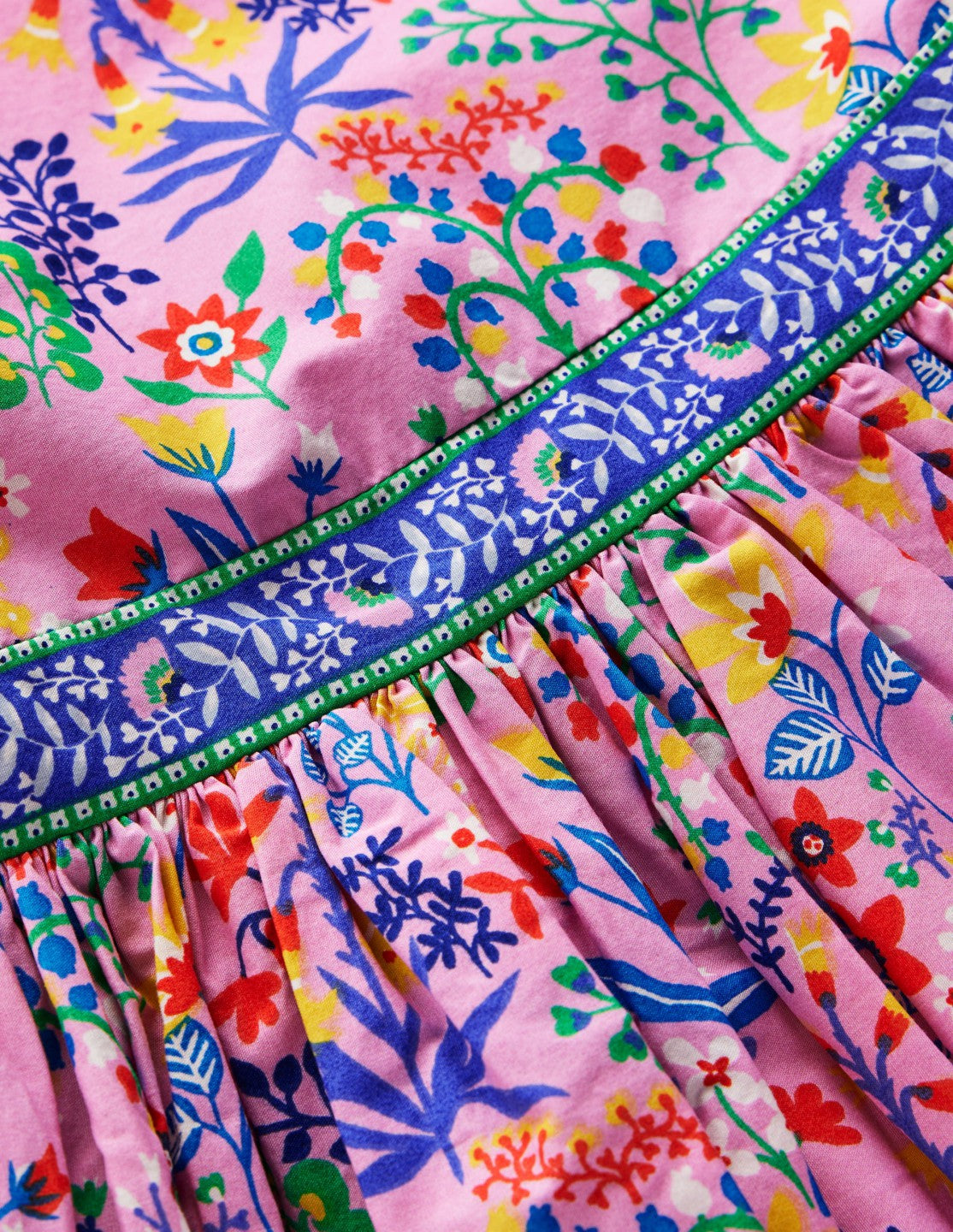 Multi Strap Flare Dress-Meadowsweet Pink Garden Floral / Boden Online