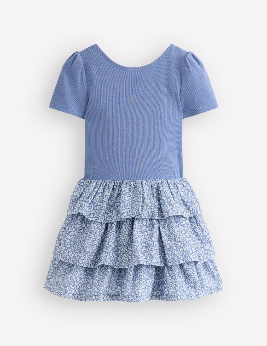 Short Sleeve Jersey RaRa Dress-Serenity Blue Ditsy Floral / Boden Outlet