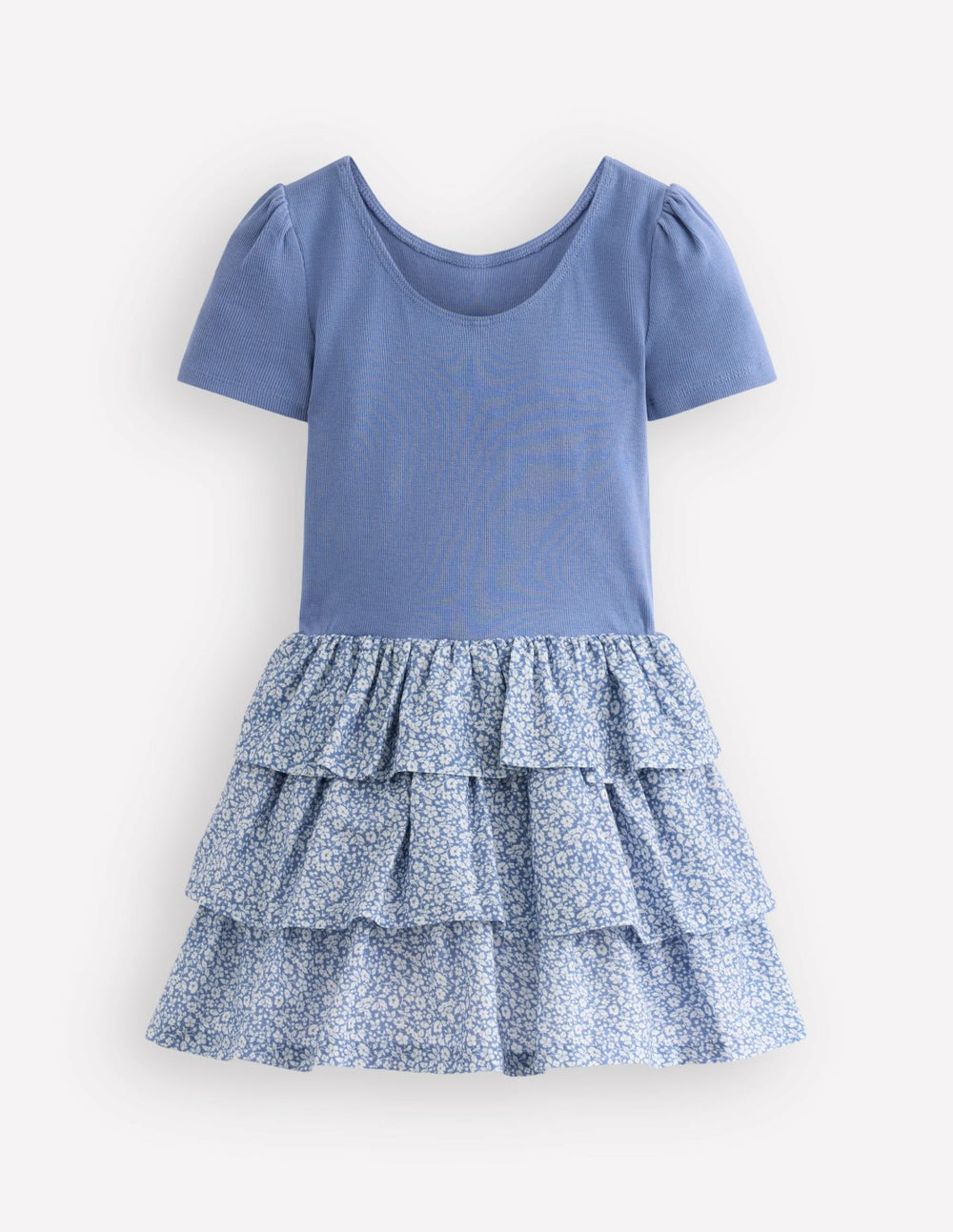 Short Sleeve Jersey RaRa Dress-Serenity Blue Ditsy Floral / Boden Outlet