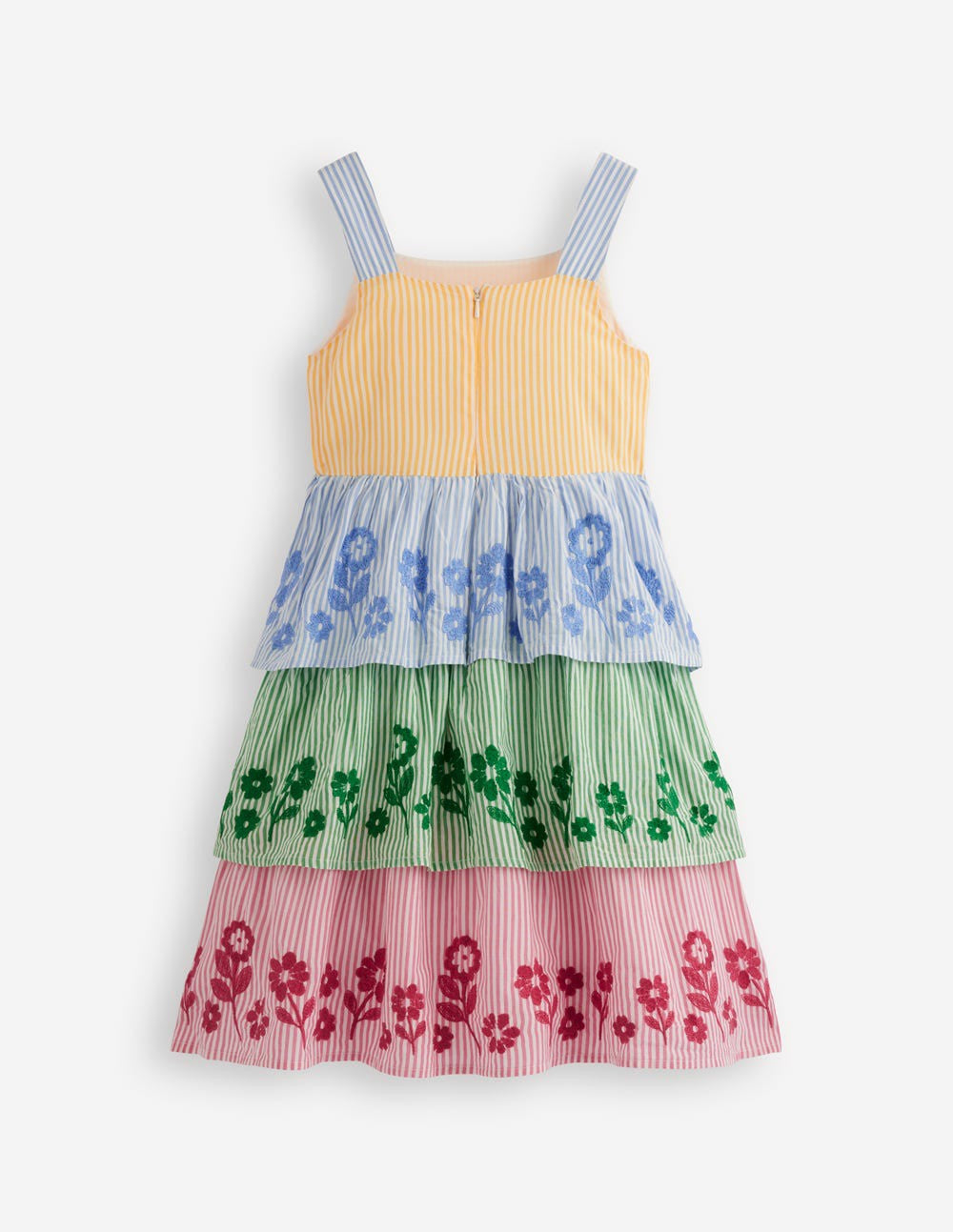 Tiered Embroidered Dress-Hotchpotch Stripe Embroidery / Boden Discount
