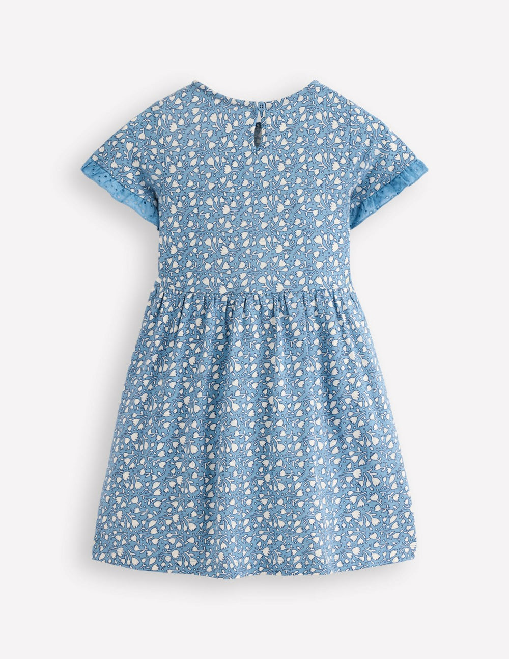 Broderie Pocket Jersey Dress-Glacier Blue Tiny Tulip / Boden us
