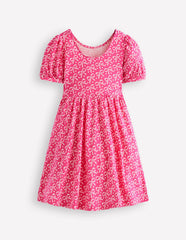 Ballerina Jersey Dress-Pink Bows / Boden Sale
