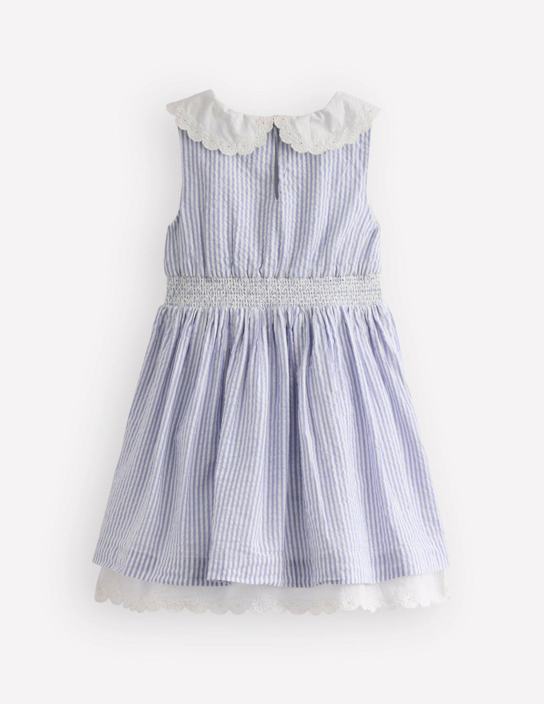 Nostalgic Broderie Dress-Salt Blue Ticking Stripe / Boden Discount