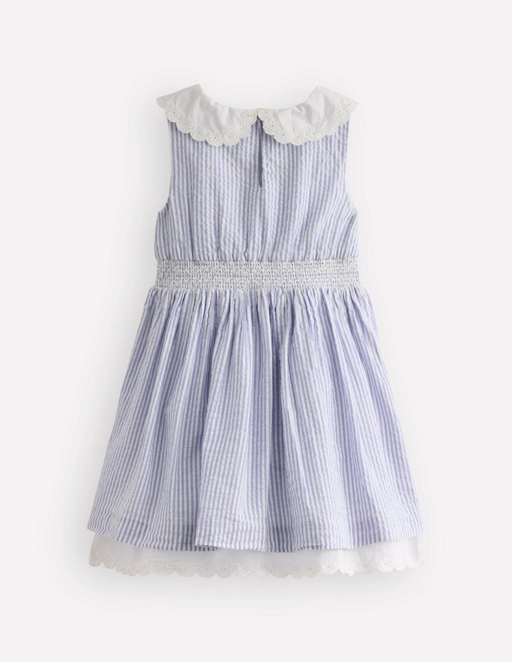 Nostalgic Broderie Dress-Salt Blue Ticking Stripe / Boden Discount