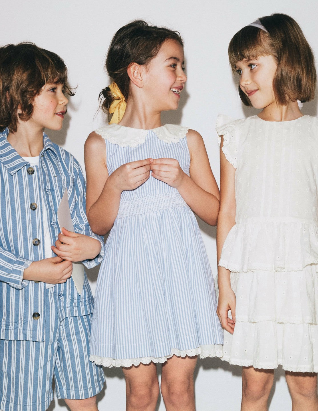 Nostalgic Broderie Dress-Salt Blue Ticking Stripe / Boden Discount