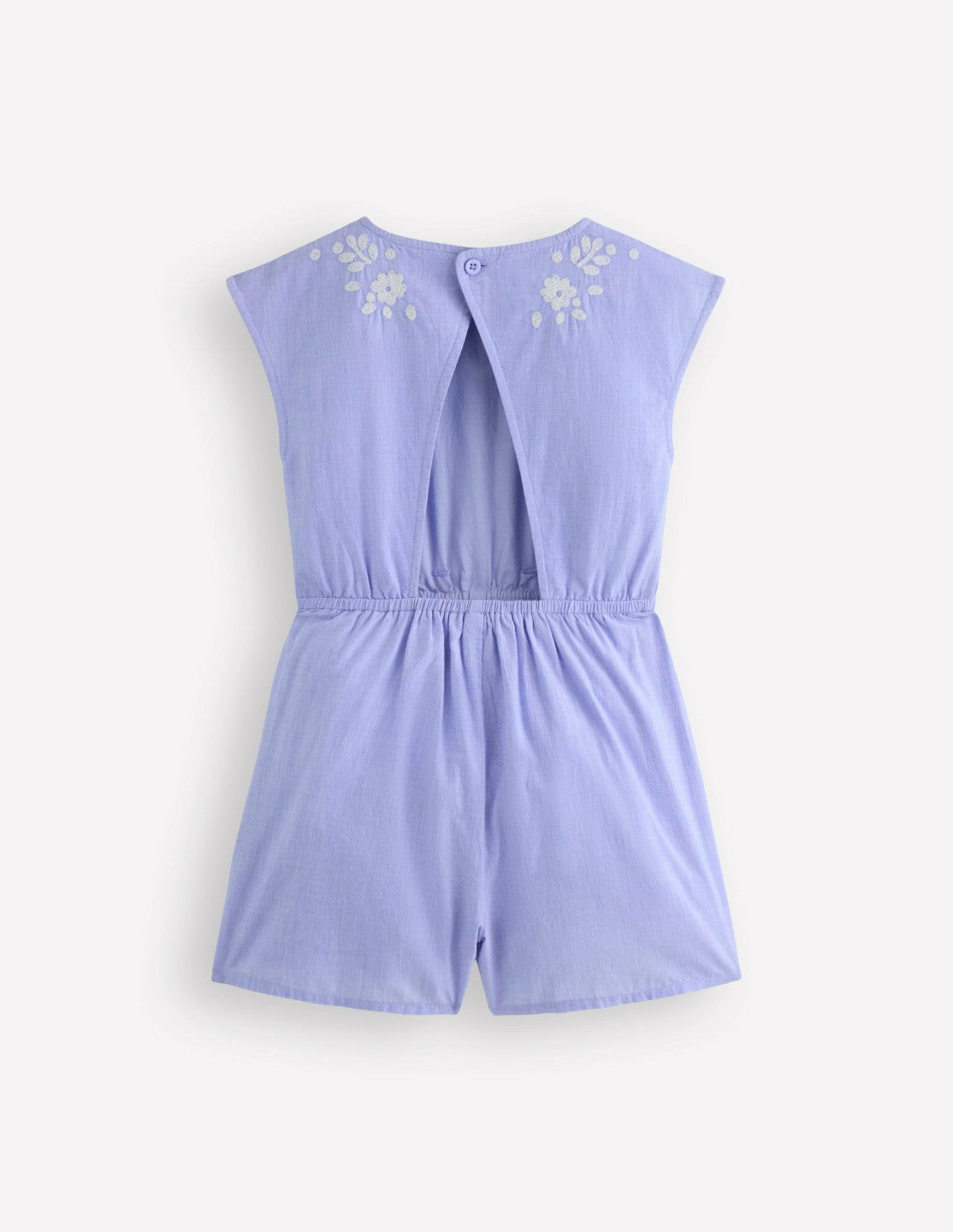 Tie Waist Woven Playsuit-Denim Embroidery / Boden us