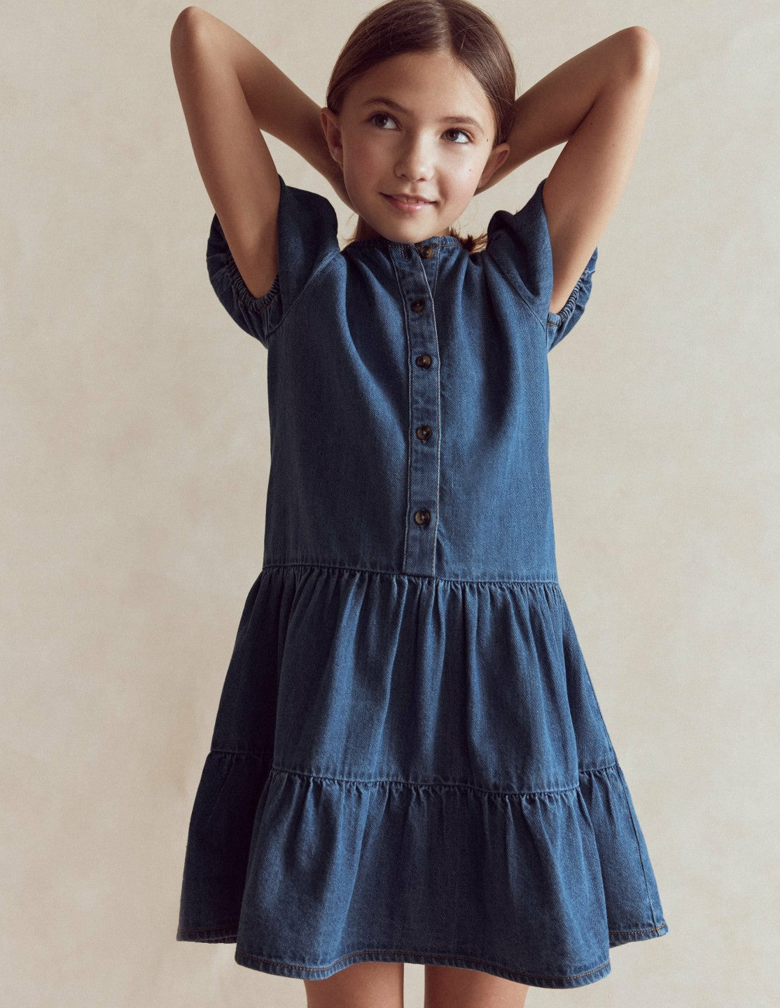 Tiered Shirt Dress-Chambray Blue / Boden Online