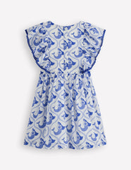 Pretty Woven Dress-Soft Ivory Mermaid Toile / Boden Outlet
