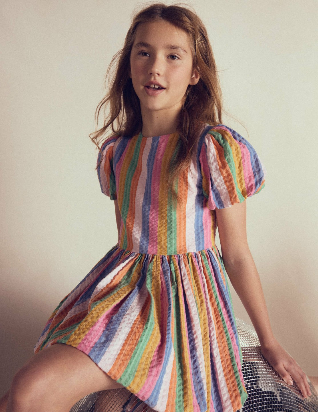 Bubble Hem Dress-Multi Stripe / Boden Discount