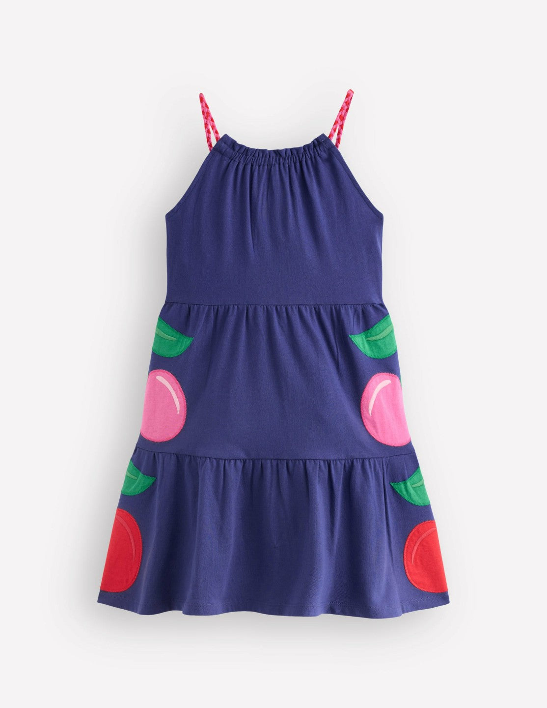 Enola Appliqué Jersey Dress-Starboard Blue Giant Cherries / Boden On sale
