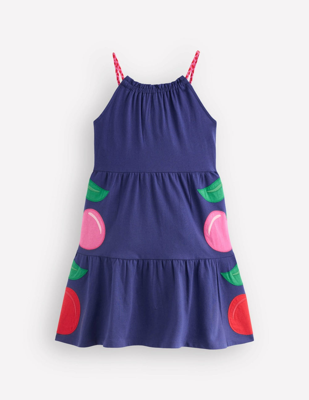 Enola Appliqué Jersey Dress-Starboard Blue Giant Cherries / Boden On sale