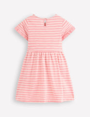 Broderie Pocket Jersey Dress-Almond Pink Stripe / Boden us