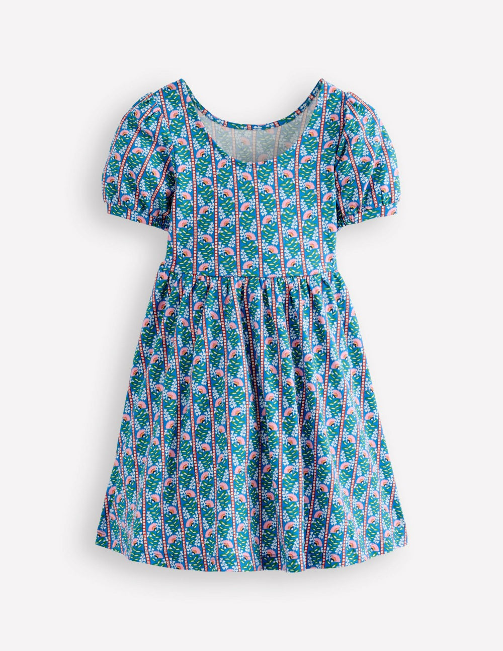 Ballerina Jersey Dress-Kingfisher Blue Floral Vine / Boden Sale