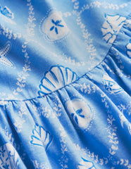 Flutter Sleeve Twirly Dress-Cabana Blue Mermaids / Boden Outlet