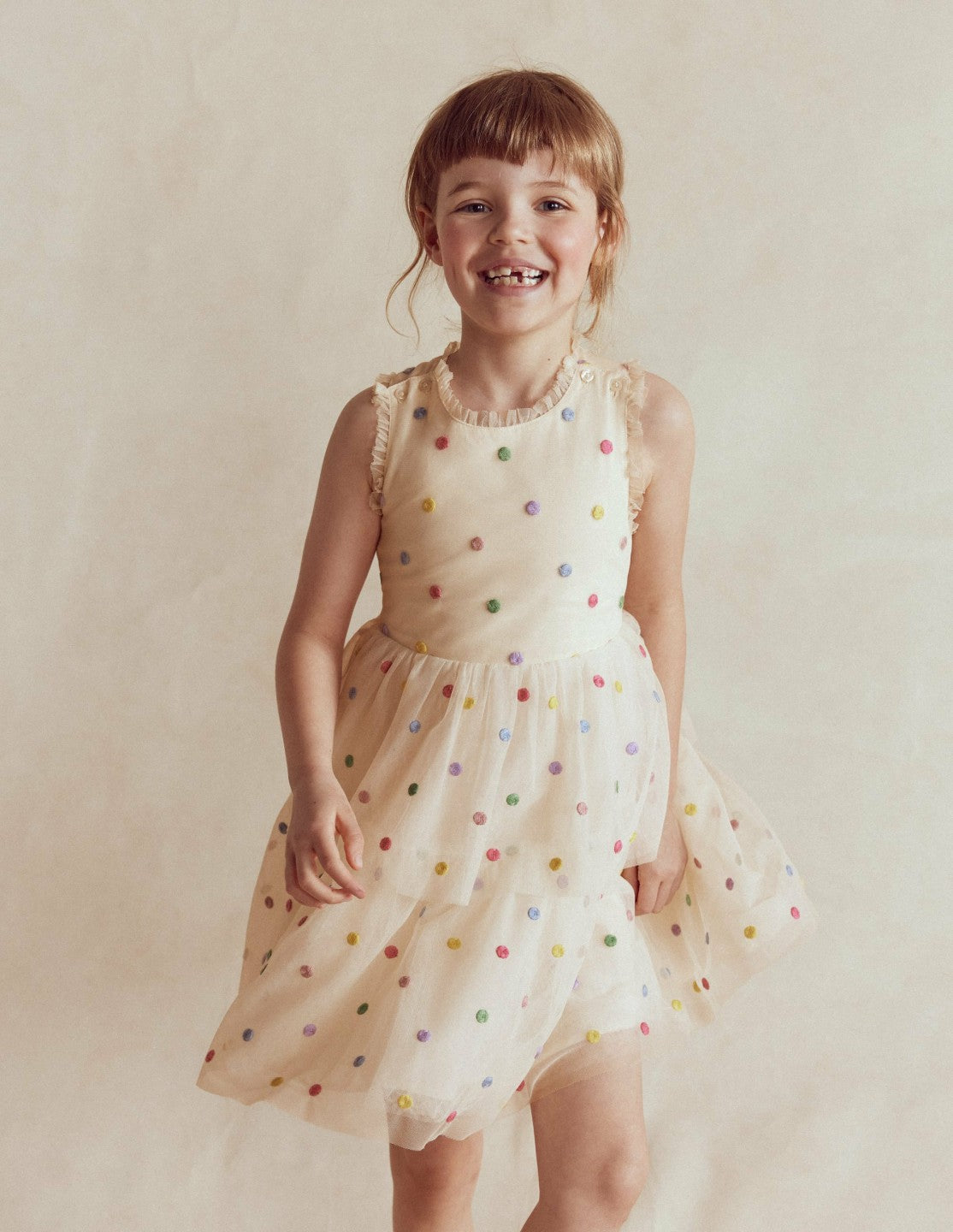 Spot Occasion Dress-Soft Ivory Multi Spot / Boden Discount