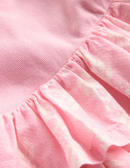 Short Sleeve Jersey RaRa Dress-Blossom Pink Flower Vine / Boden