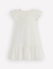 Logo Pocket Jersey Dress-Soft Ivory Ice Cream / Boden Online