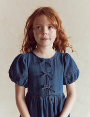 Bow Front Woven Dress-Mid Vintage Denim / Boden Online