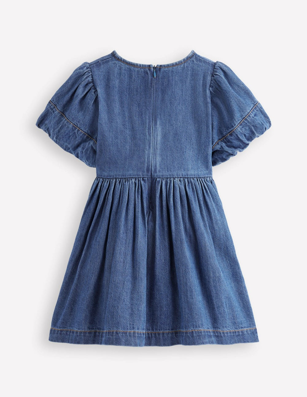 Bow Front Woven Dress-Mid Vintage Denim / Boden Online