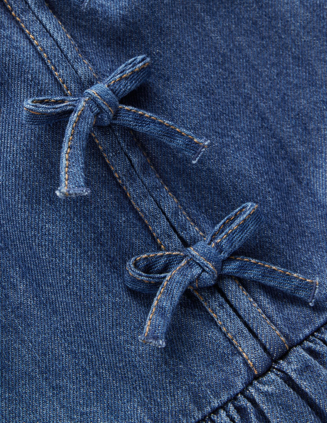 Bow Front Woven Dress-Mid Vintage Denim / Boden Online