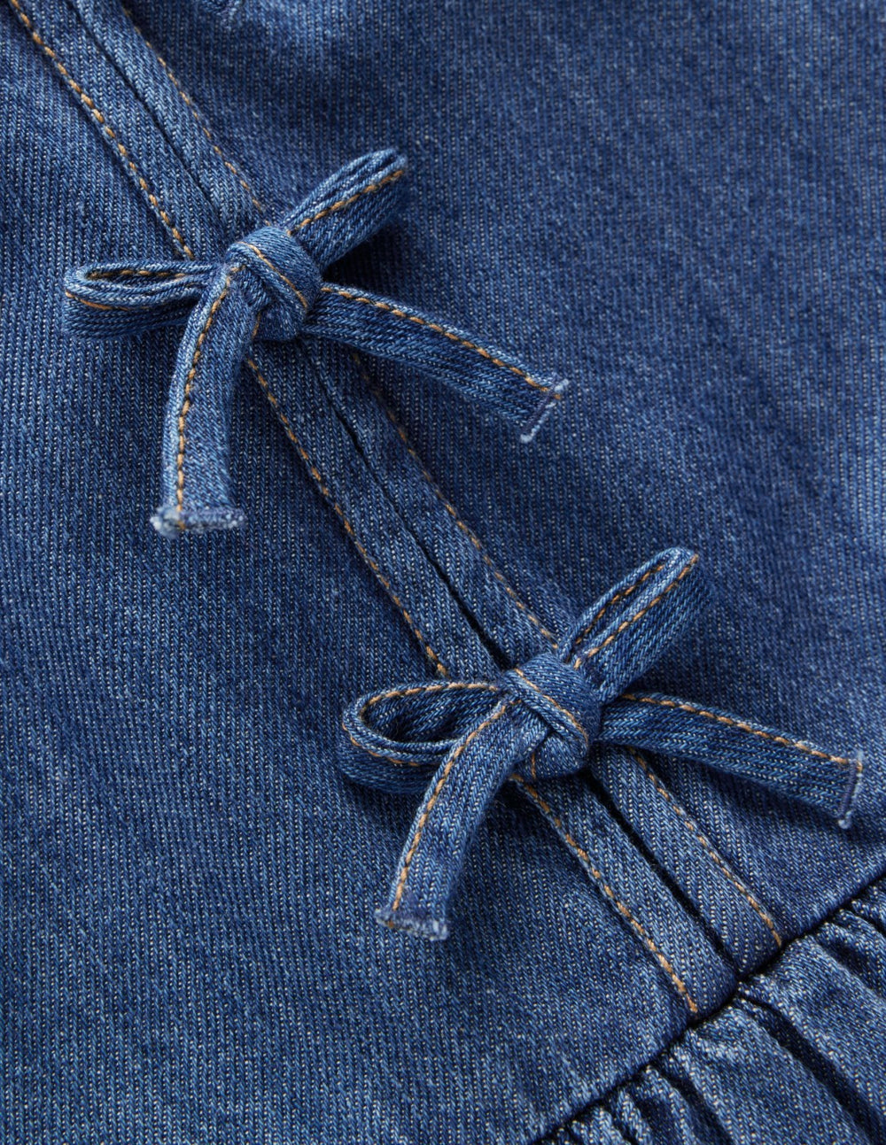 Bow Front Woven Dress-Mid Vintage Denim / Boden Online