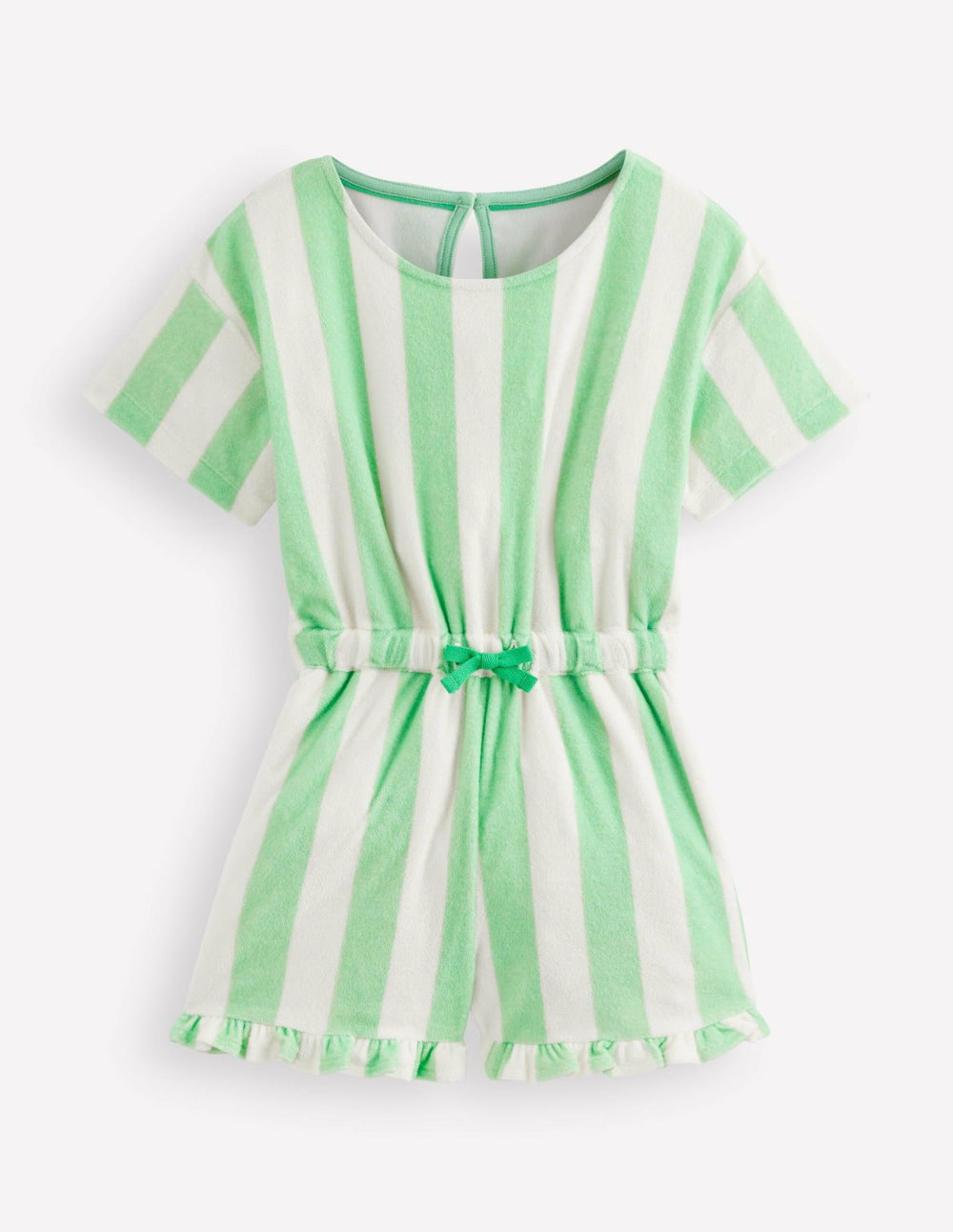 Relaxed Towelling Playsuit-Pale Green Stripe / Boden Discount