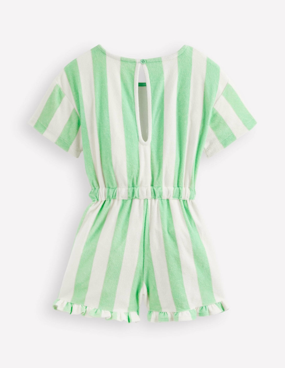 Relaxed Towelling Playsuit-Pale Green Stripe / Boden Discount