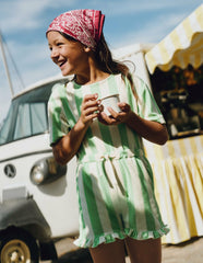 Relaxed Towelling Playsuit-Pale Green Stripe / Boden Discount