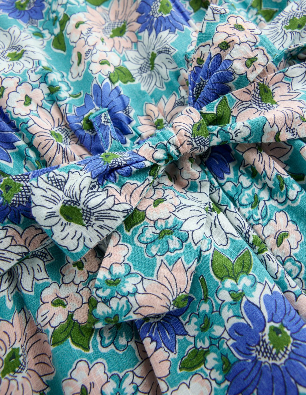 Tie Waist Woven Playsuit-Blue Floral / Boden Sale