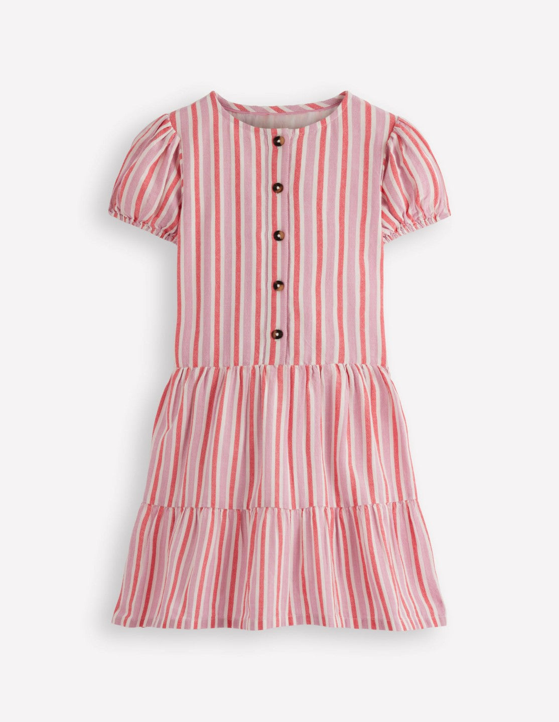 Tiered Shirt Dress-Formica Pink Stripe / Boden Outlet