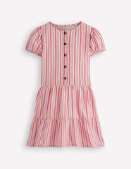 Tiered Shirt Dress-Formica Pink Stripe / Boden Outlet
