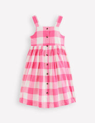 Remy Button Through Dress-Pink Punch Gingham / Boden Discount