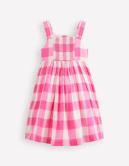 Remy Button Through Dress-Pink Punch Gingham / Boden Discount