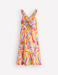 Cross-back Midi Jersey Dress-Soft Ivory Small Sunburst / Boden us