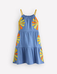Enola Appliqué Jersey Dress-Salt Blue Sunrays / Boden Outlet