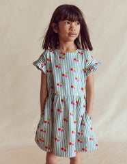 Jersey T-Shirt Dress-Blue Cherry Stripe / Boden Discount