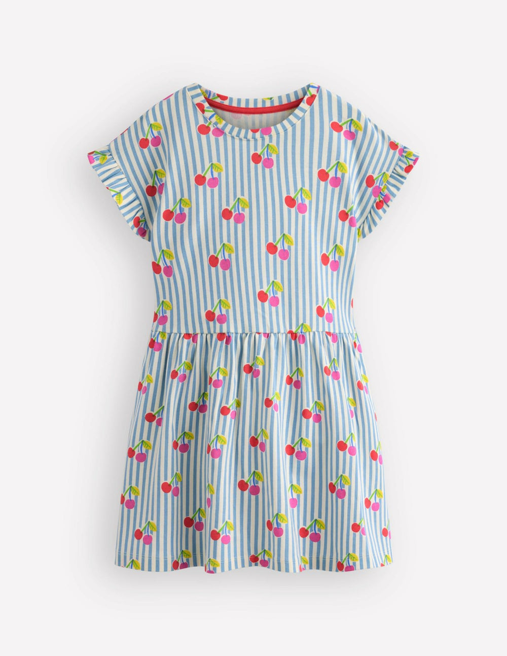 Jersey T-Shirt Dress-Blue Cherry Stripe / Boden Discount