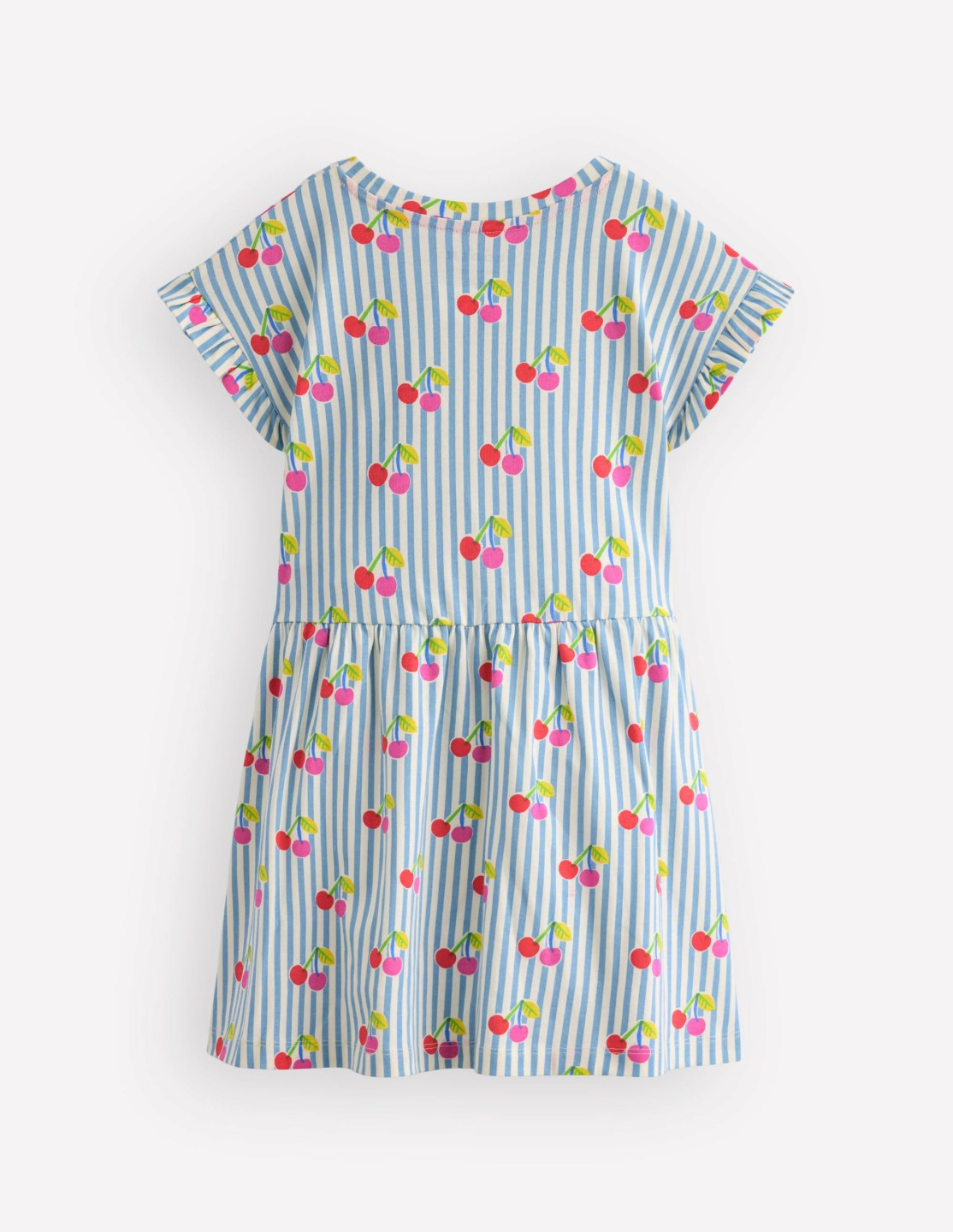 Jersey T-Shirt Dress-Blue Cherry Stripe / Boden Discount