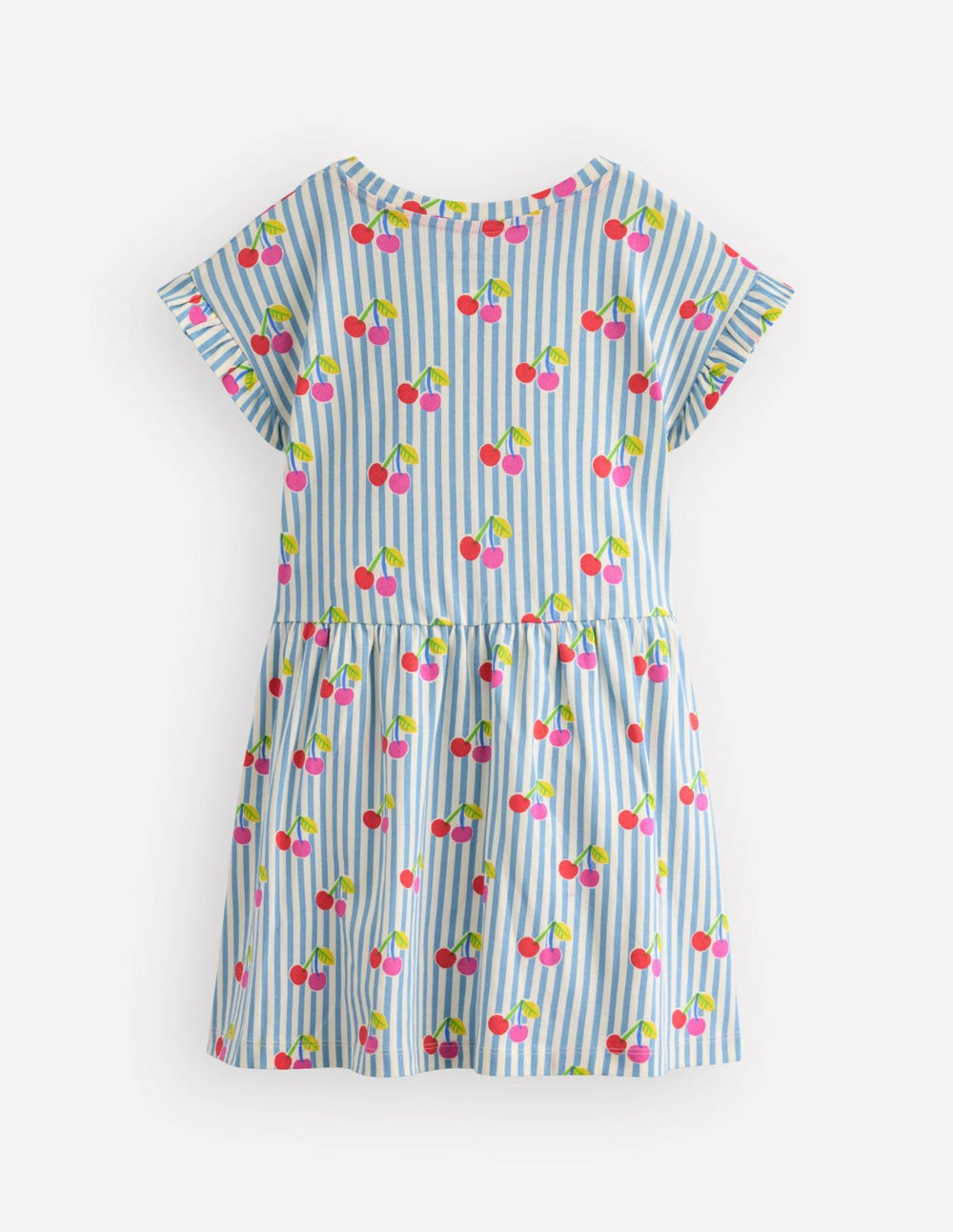 Jersey T-Shirt Dress-Blue Cherry Stripe / Boden Discount