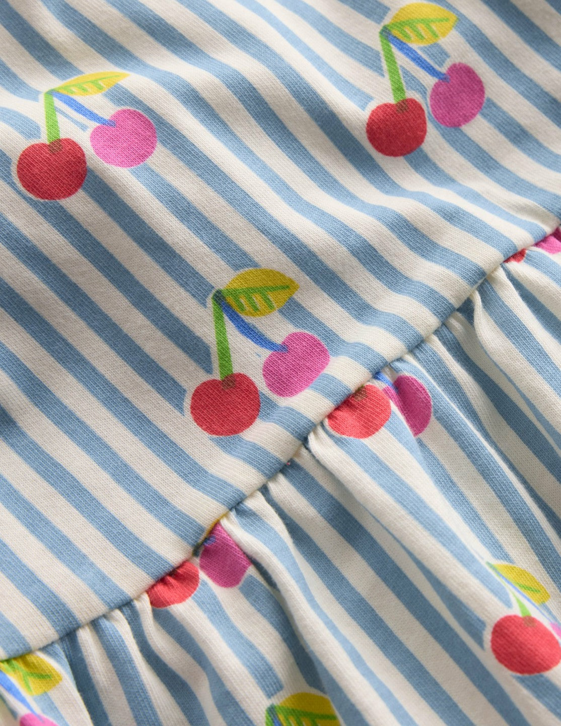 Jersey T-Shirt Dress-Blue Cherry Stripe / Boden Discount