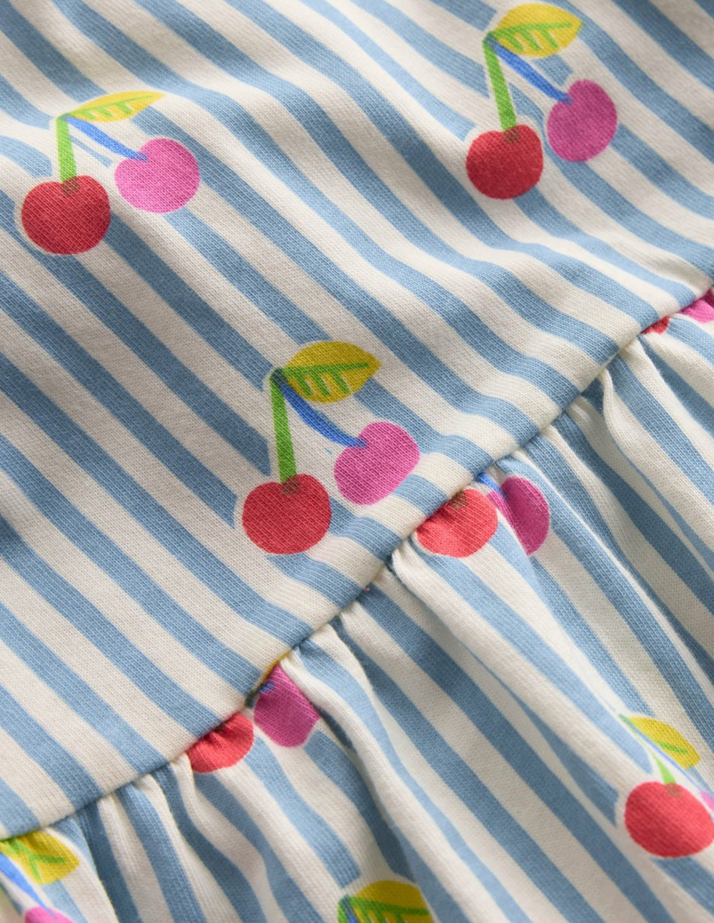Jersey T-Shirt Dress-Blue Cherry Stripe / Boden Discount