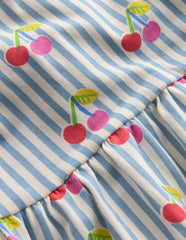 Jersey T-Shirt Dress-Blue Cherry Stripe / Boden Discount