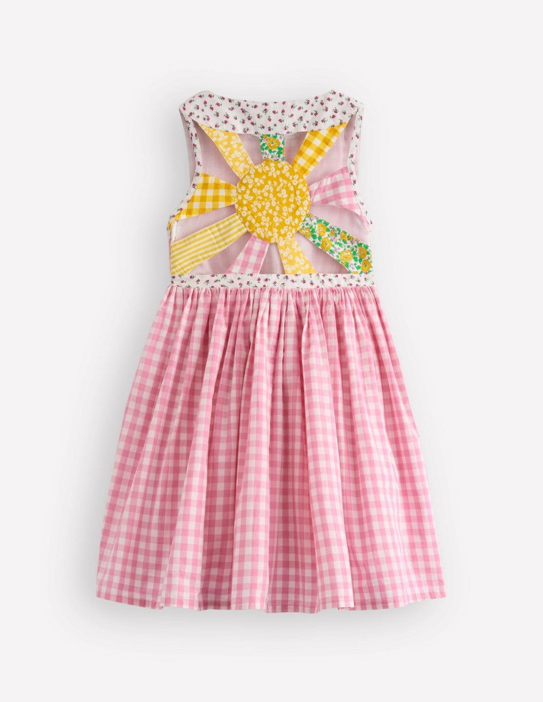 Harlow Logo Dress-Spring Blossom Gingham Sunray / Boden On sale