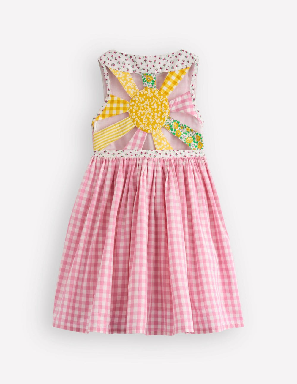 Harlow Logo Dress-Spring Blossom Gingham Sunray / Boden On sale