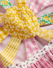 Harlow Logo Dress-Spring Blossom Gingham Sunray / Boden On sale