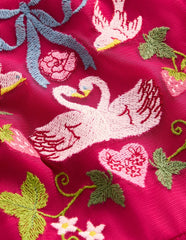 Embroidered Tulle Dress-Cherry Jam Lovebirds / Boden Online