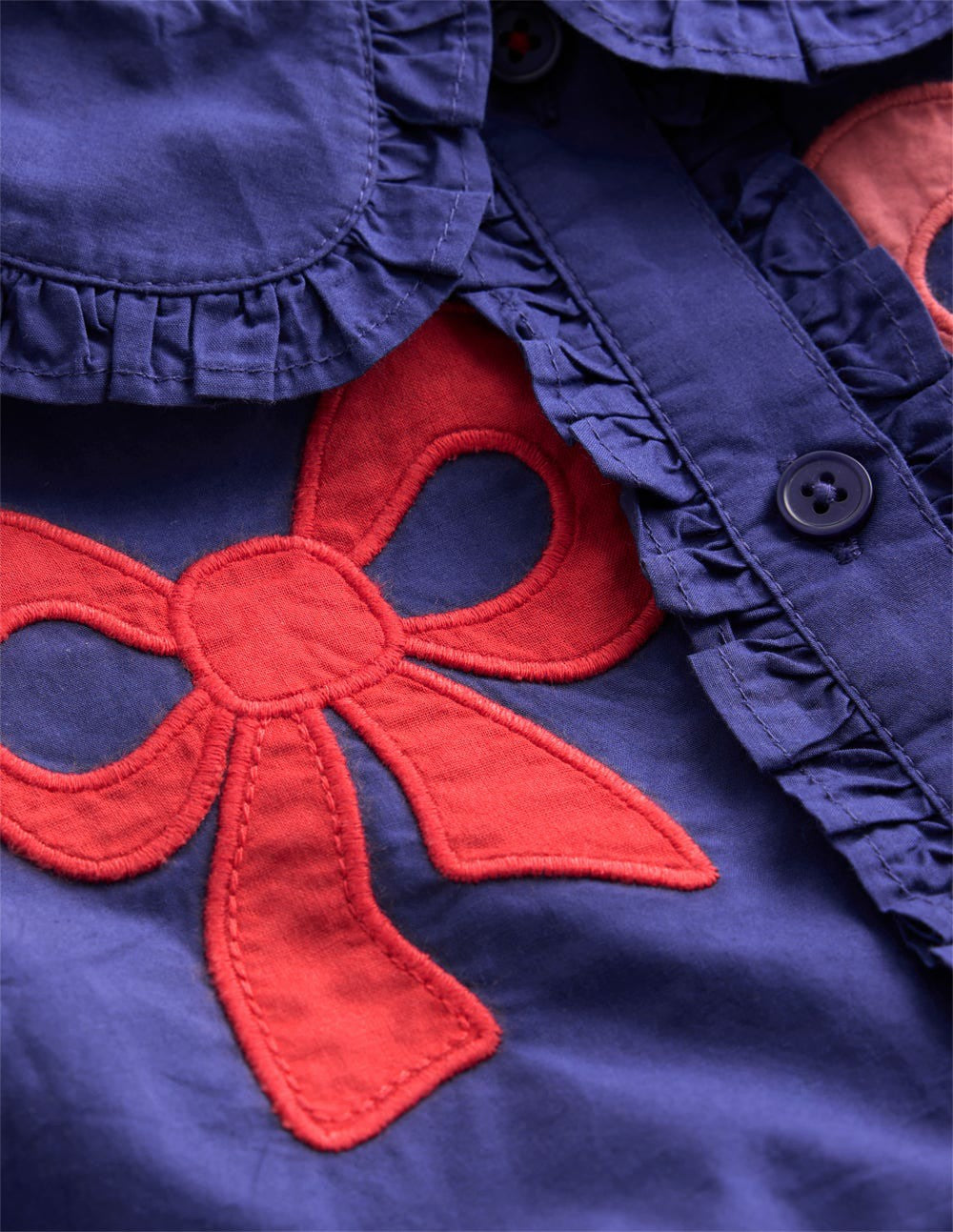 Appliqué Bow Shirt Dress-Starboard Blue Bows / Boden Discount